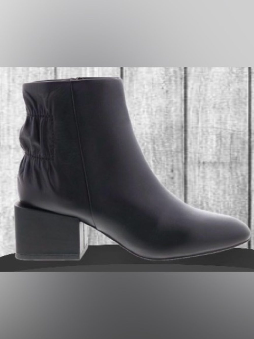Diesel Black Ankle Boot with Pleating Details & Block Heel: Size 6
